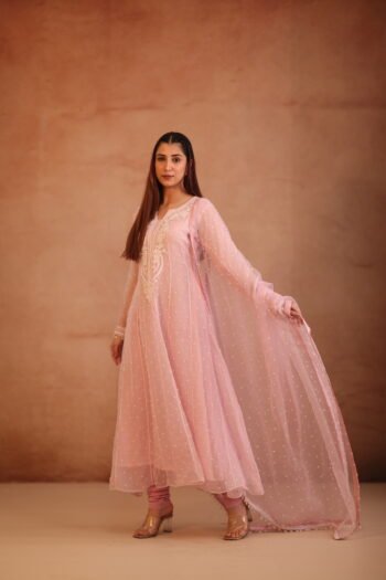Pink Organza Anarkali