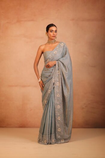 Blue Tissue Zari Saree