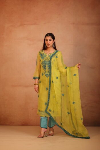 Neon Green Organza Suit